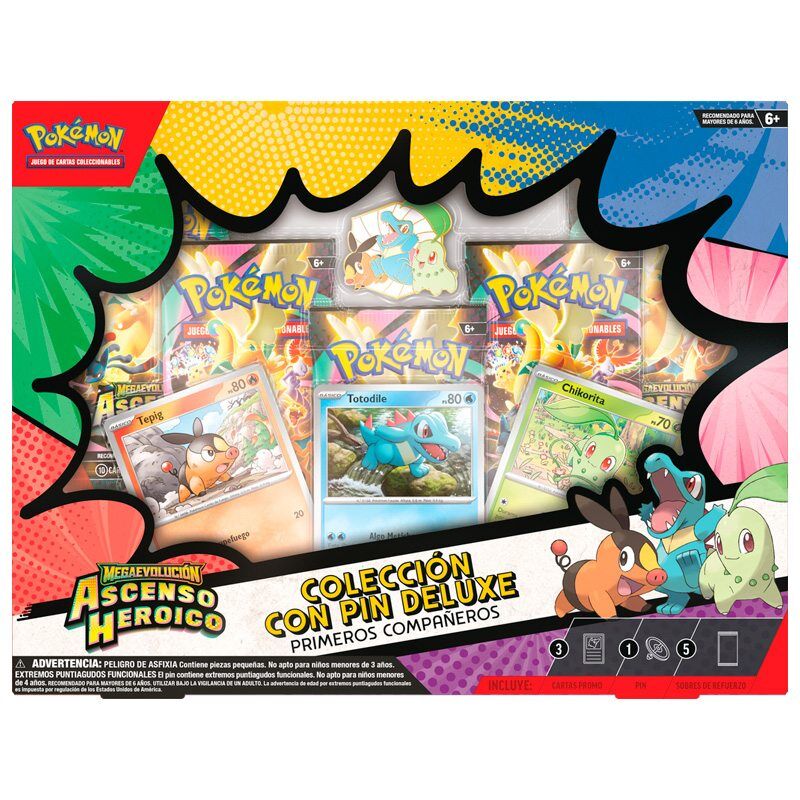Pokémon TCG Ascenso Heroico - Colección con Pin Deluxe: Primeros Compañeros (Español)