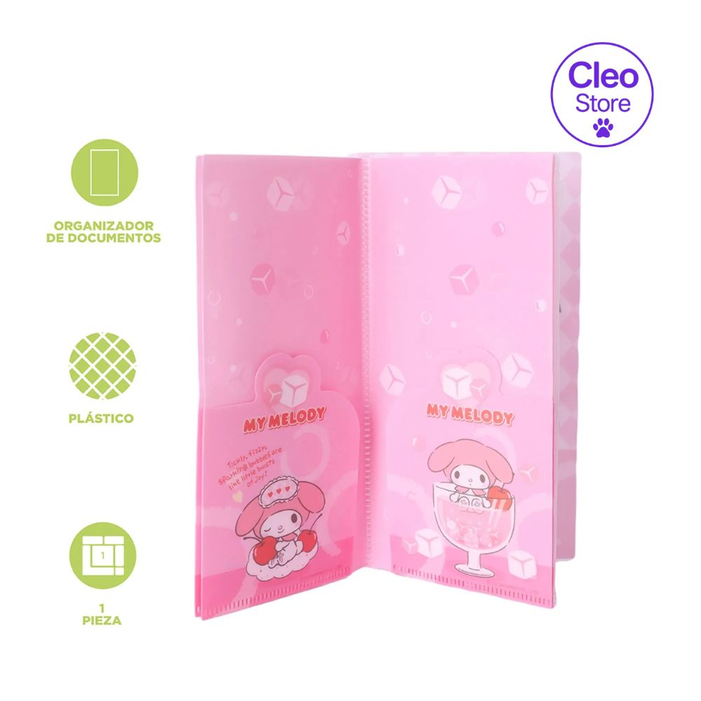 Porta documentos organizador de billetes my melody serie sanrio - Sanrio