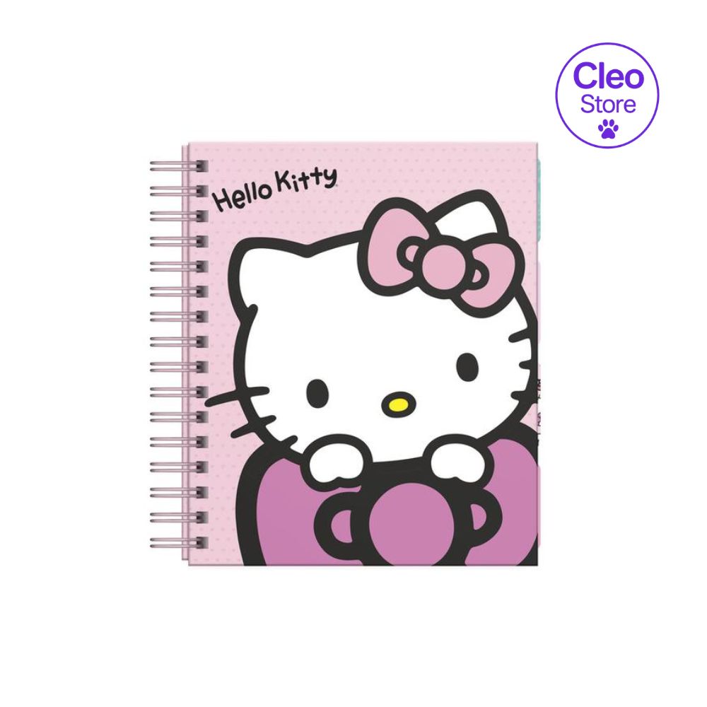 Cuaderno Cuadriculado Anillado Dgraf A5 Hello Kitty Tapa Dura Surtido 160 Hojas