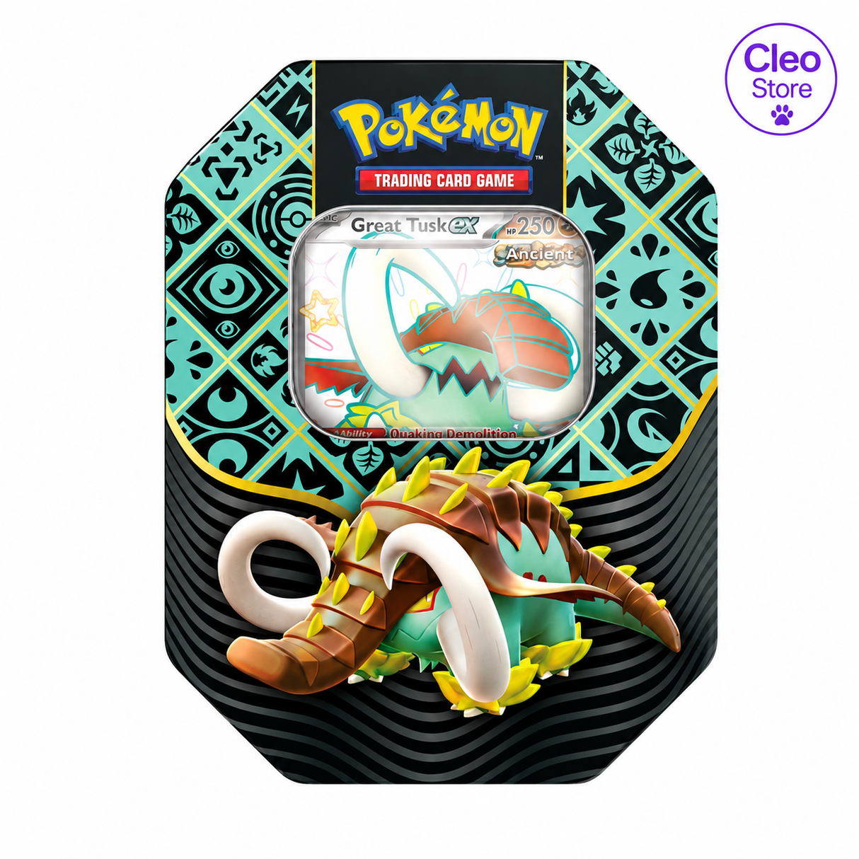 Pokémon Paldean Fates Tin – Great Tusk EX (SPN)