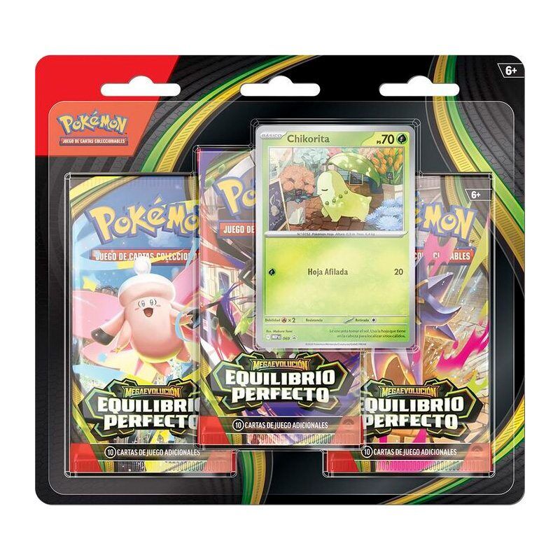 Saltar al final de la galería de imágenes Saltar al comienzo de la galería de imágenes Pokémon TCG Equilibrio Perfecto - 3 Pack Blister (Español)