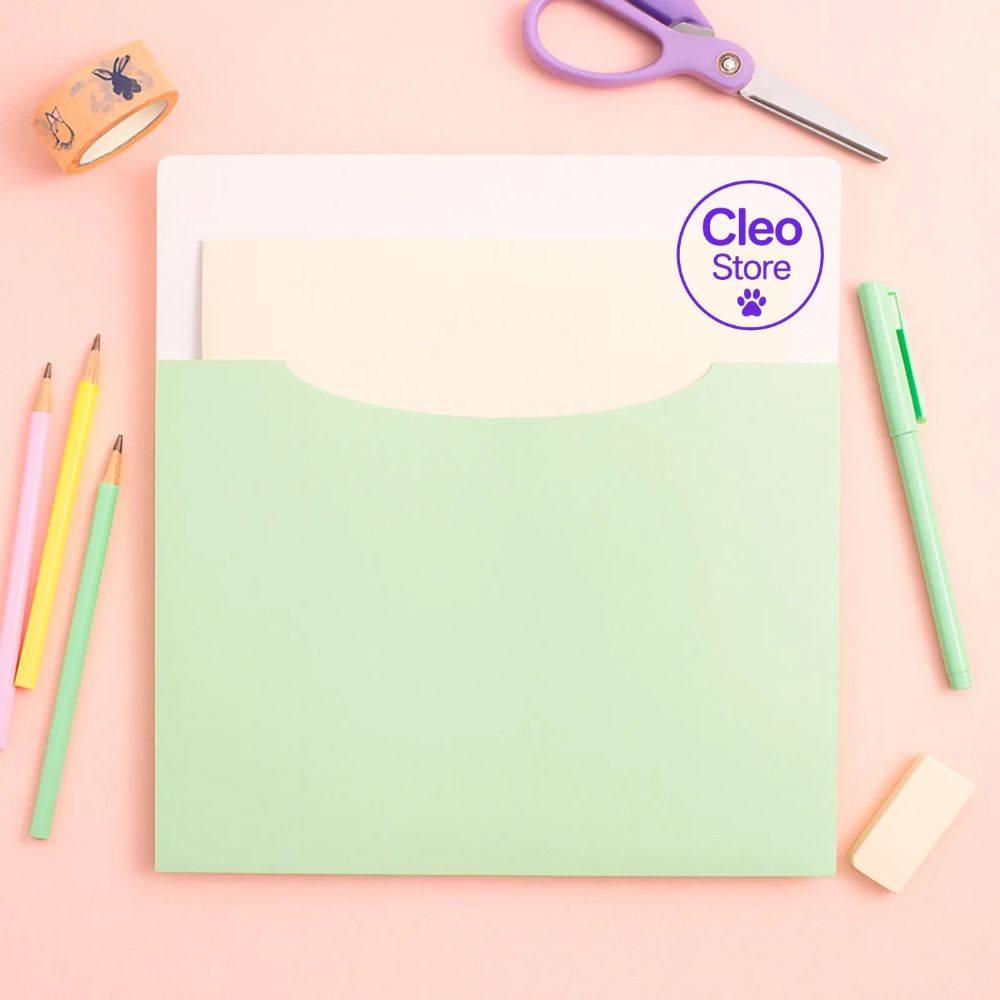Carpeta para documentos papel verde 18x25 cm - Miniso