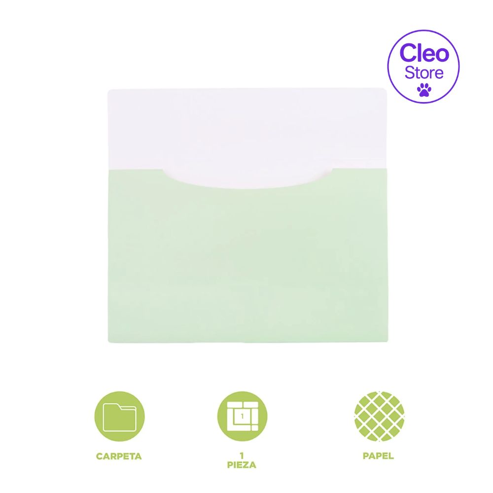 Carpeta para documentos papel verde 18x25 cm - Miniso
