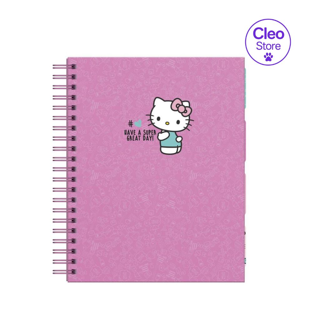 Cuaderno Cuadriculado Anillado Dgraf A4 Hello Kitty Tapa Dura Surtido 160 Hojas