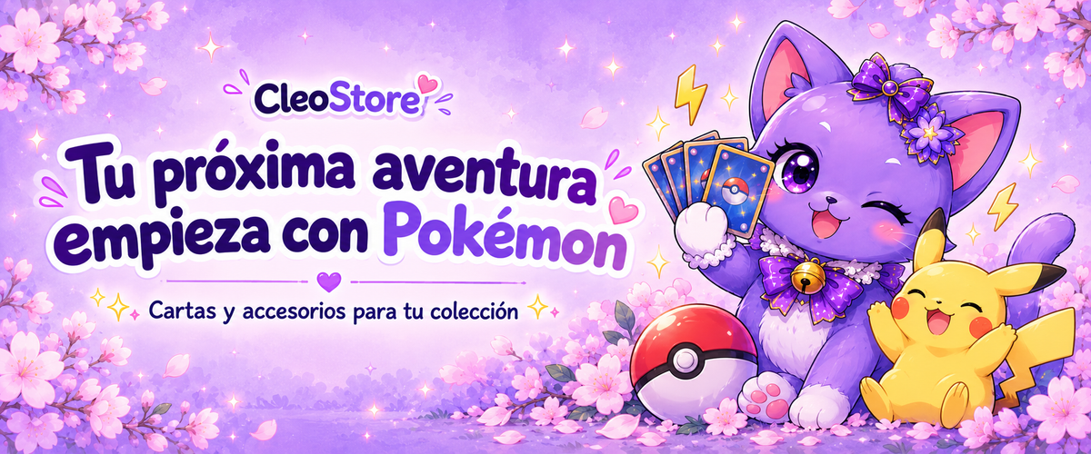 Cleo, la gatita de Cleo Store, con cartas Pokémon y Pikachu: Tu próxima aventura empieza con Pokémon