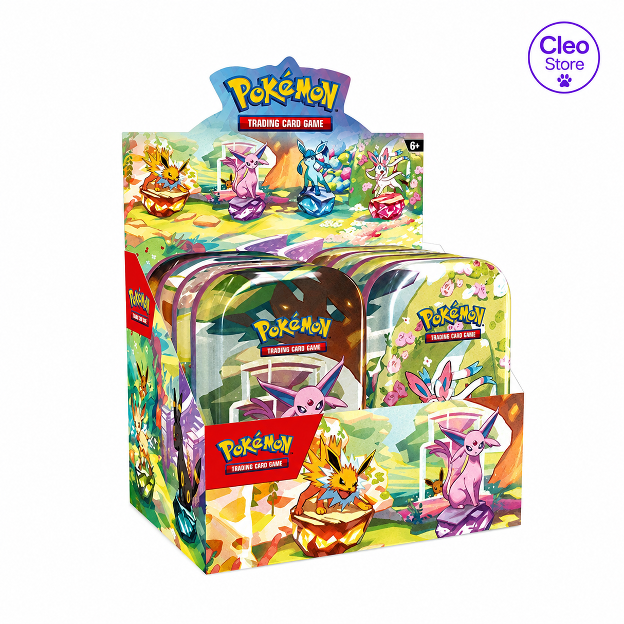 Pokémon Prismatic Evolutions – Mini Tins Display (ENG)