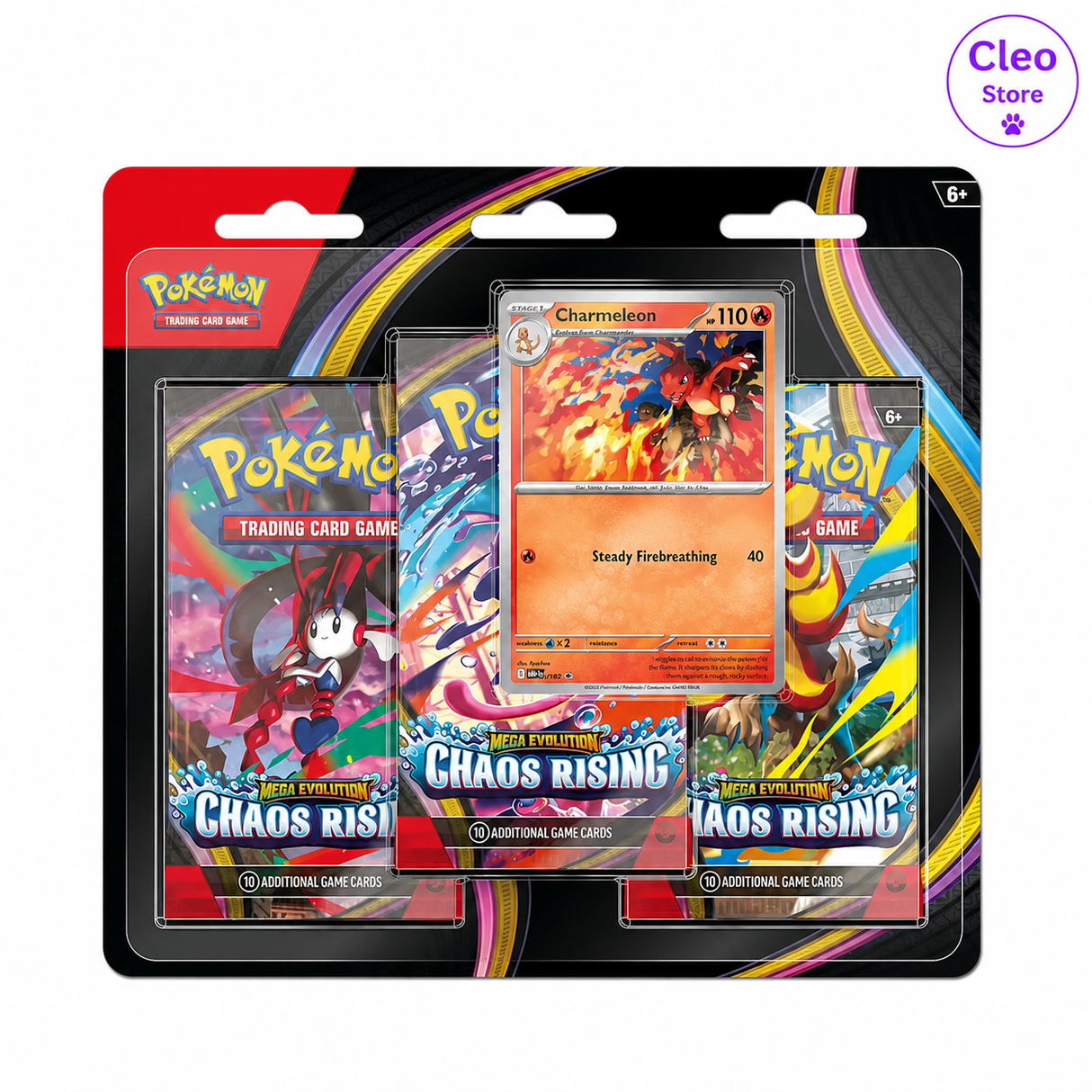 Pokémon TCG: Mega Evolution 04 Chaos Rising- 3-Booster Blister Case